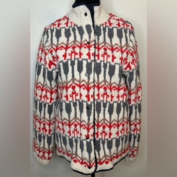 Anthropologie Sleeping on Snow Women’s Intarsia Sherpa Jacket Size M - Picture 5 of 11